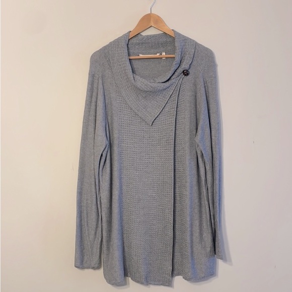 Soft Surroundings Wool Blend Wrap Waterfall Cardigan Sweater Topper Duster - Picture 4 of 10